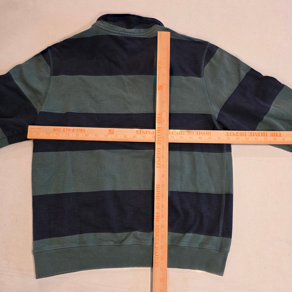 Parra Striped Quarter Zip Sweatshirt Mens Medium Navy Green Pullover Portugal - Picture 5 of 5